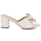 Women's beige flower-patterned flip-flops Potocki LE20336 Potocki