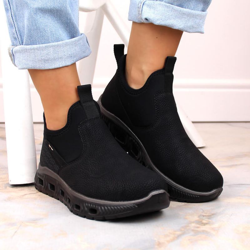 Rieker W RKR616 comfortable slip-on ankle boots, black Footwear/Lifestyle/Rieker Your Sports Performance