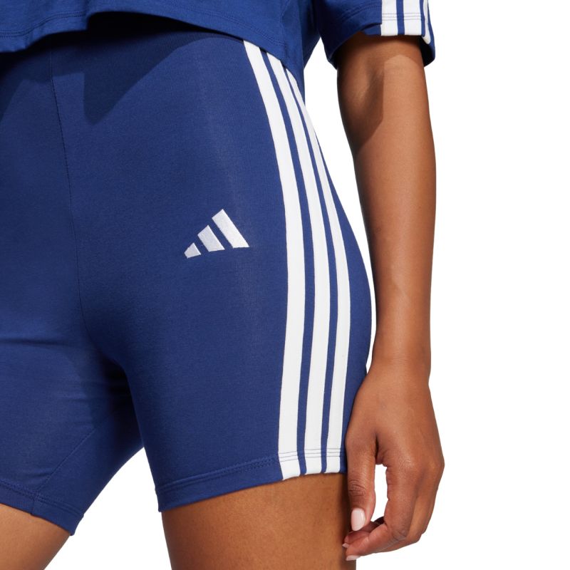 Women's adidas Essentials 3-Stripes High Waisted Biker Shorts Blue JE1225