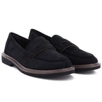 Women's suede lords shoes black Vinceza 62335