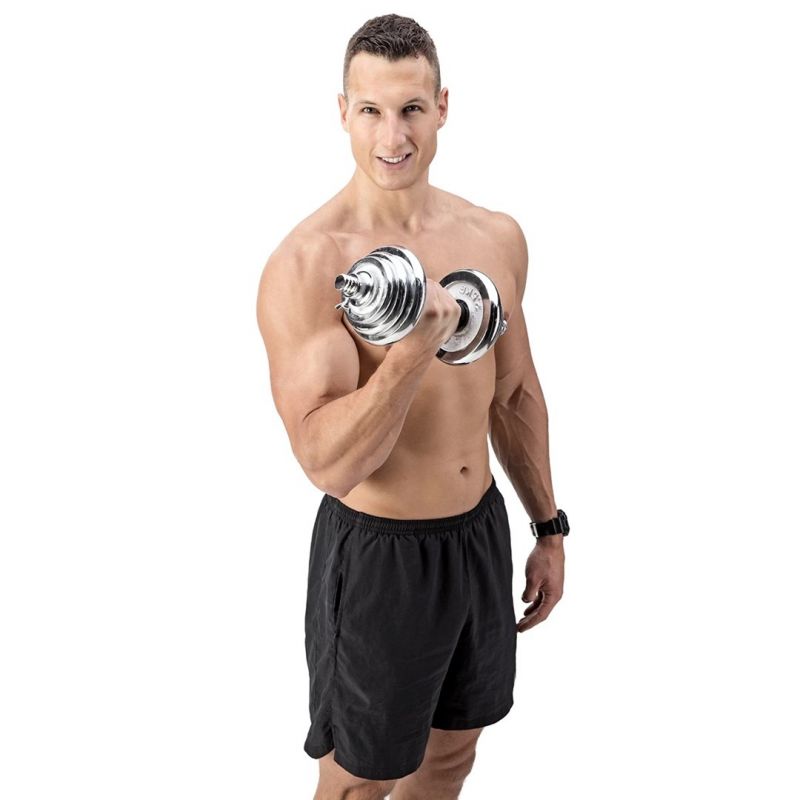 Dumbbells in a case HMS STC21 2 x 10 kg chrome In preparation Your Sports Performance
