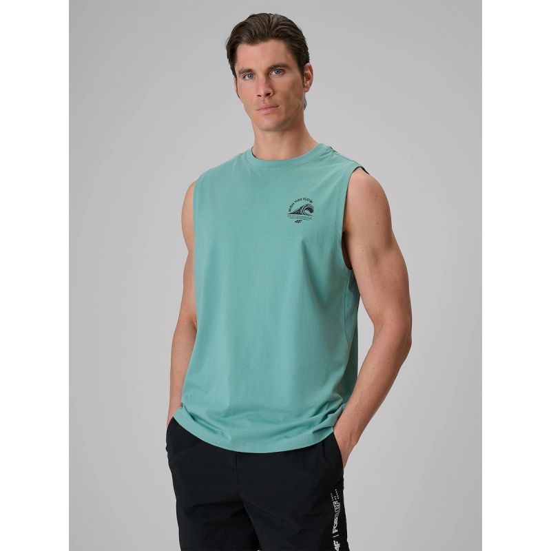 Men's relaxed sleeveless T-shirt with print 4F 4FRSS26TSLEM365-47S 4f
