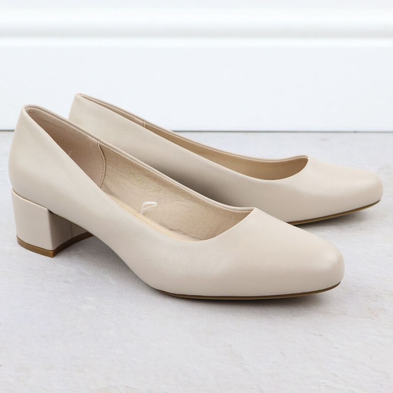 Beige Sergio Leone PB291 block heel pumps To be categorized Your Sports Performance