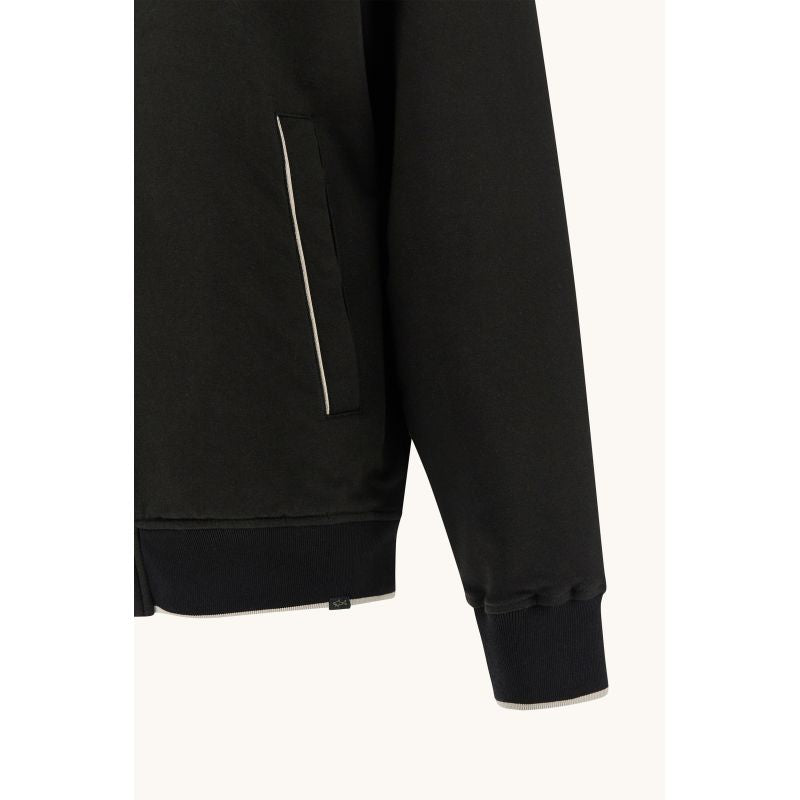 Paul&Shark men's cotton and lyocell zip-up sweatshirt, black (26411809-11)