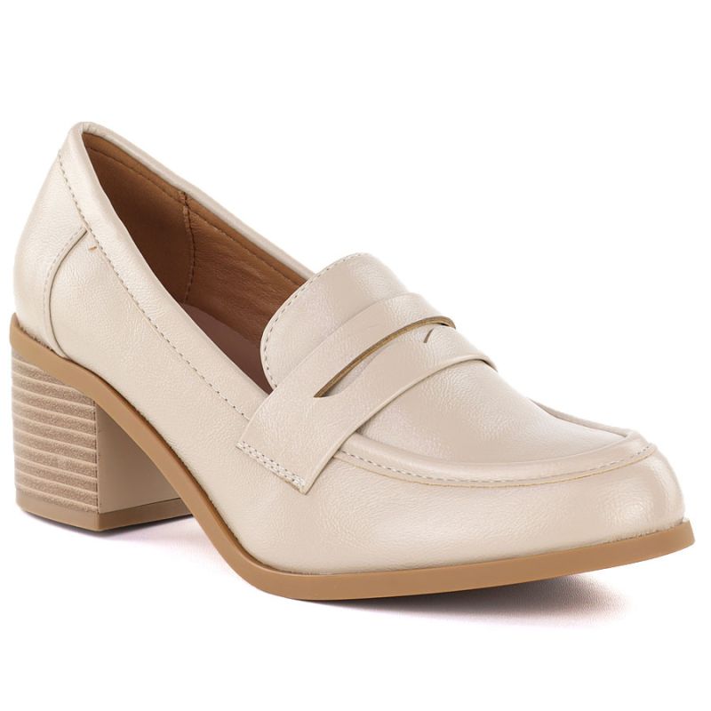 Women's beige lords heeled shoes M.Daszyński MR2201D-3A To be categorized Your Sports Performance