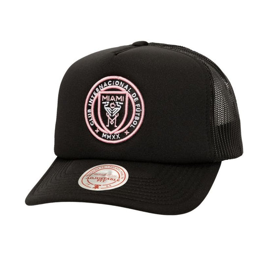 Mitchell & Ness Inter Miami CF MLS Evergreen Trucker Cap HT8611-IMCBLCK Clothing/Basketball/Mitchell & Ness Your Sports Performance