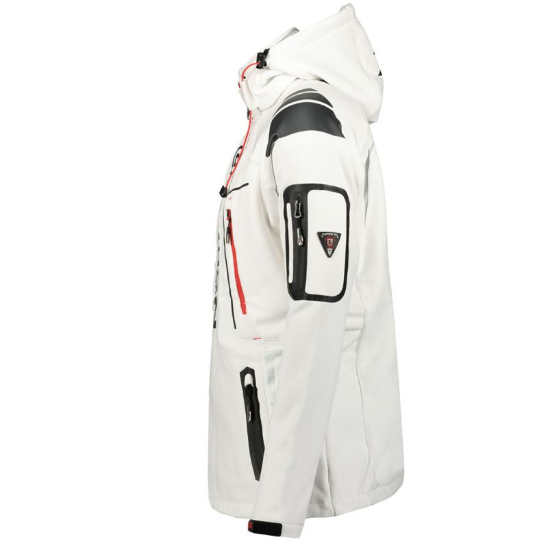 Geographical Norway Techno MEN 056 BS3 men's sports jacket, quick-drying, with hood, white (WU1060H/GN) In preparation Your Sports Performance