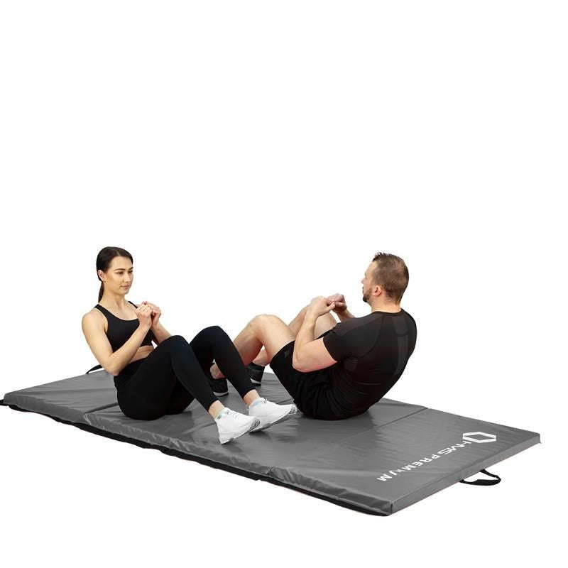 Folding gymnastic mattress gray 2400x1200x50mm HMS MGS01 In preparation Your Sports Performance