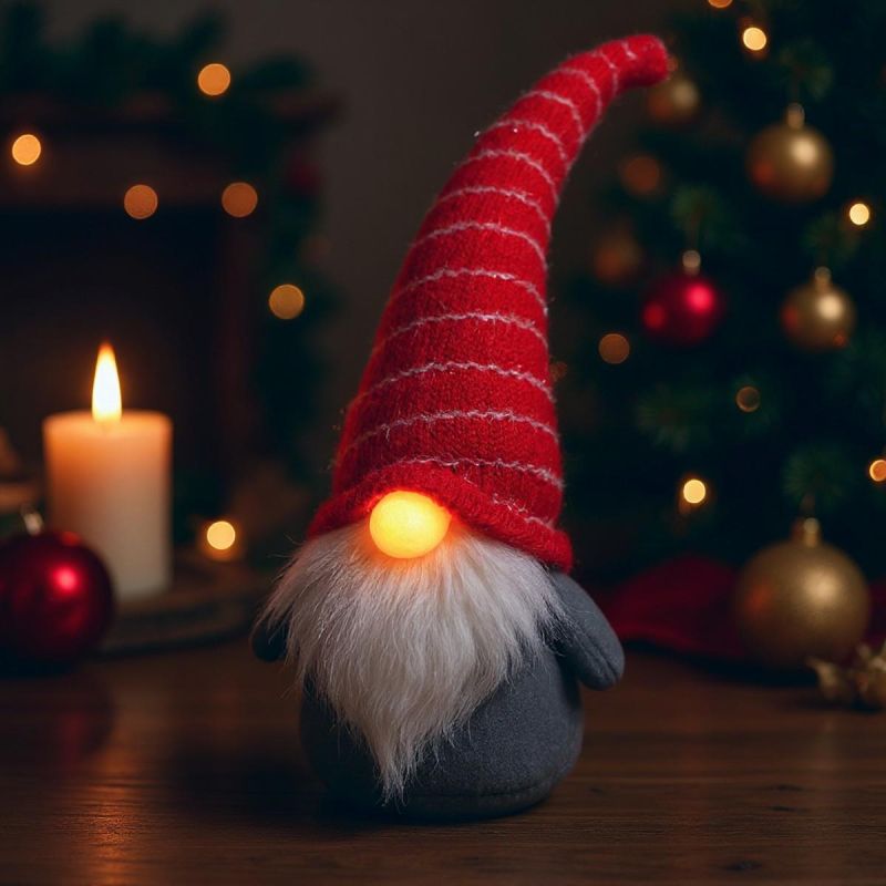 GNOK WITH A LONG RED HAT AND A GLITTER NOSE 10x9x42CM Clothing Your Sports Performance