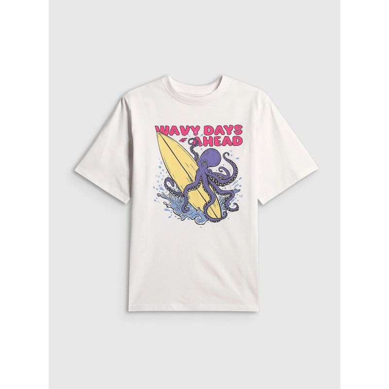 Boy's cotton T-shirt 4F 4FJRSS26TTSHM3904-10S