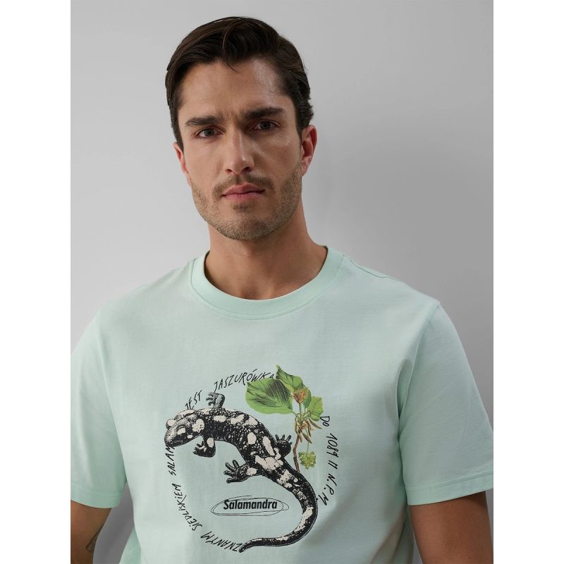 Men's regular printed T-shirt 4F 4FKAW26TTSHM4474-47S