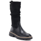 Women's warm, ruffled boots, black M.Daszyński SA259-