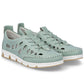 Women's leather openwork shoes green Rieker 49956-52 Rieker