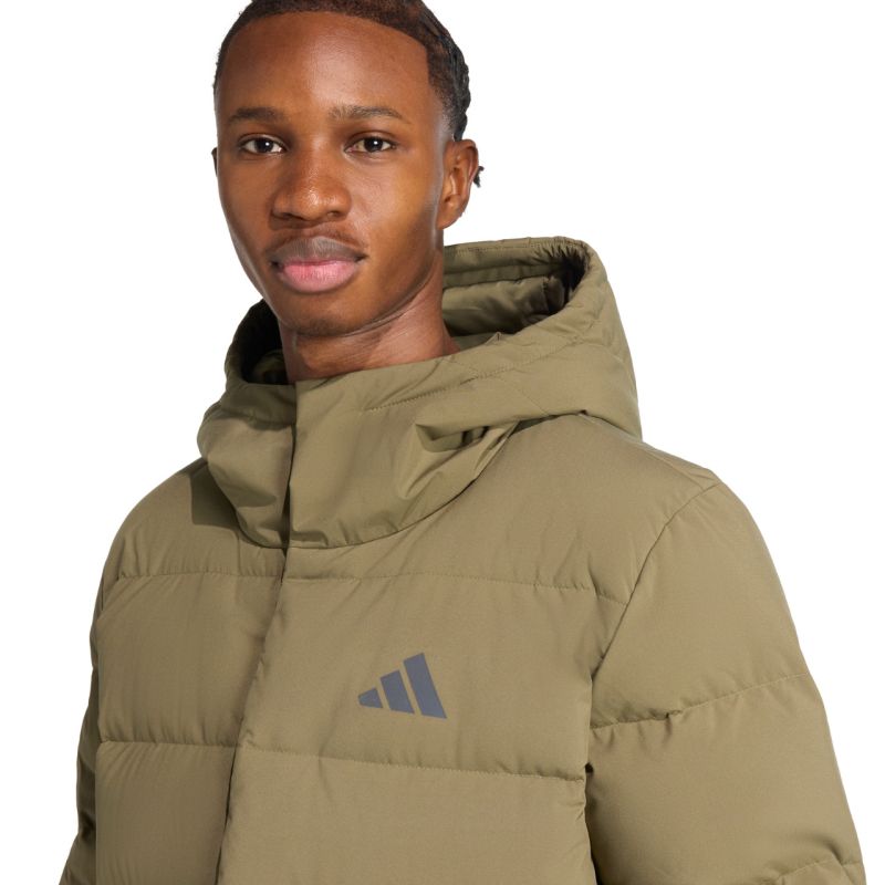 Men's adidas Helionic Climawarm Hoodie Jacket Olive JX0580 In preparation Adidas