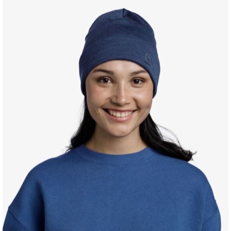 BUFF MERINO HEAVYWEIGHT BEANIE SOLID NIGHT BLUE Odzież militarna/Nakrycia głowy Your Sports Performance