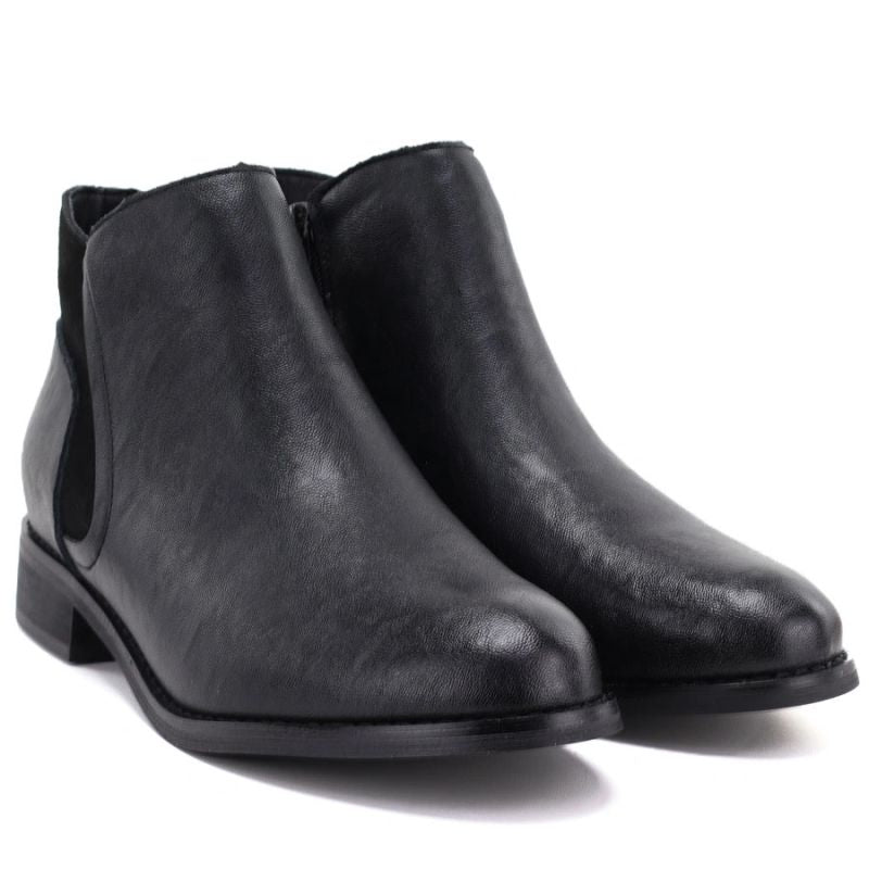 Women’s black lined leather ankle boots M.Daszyński SFY2648-1
