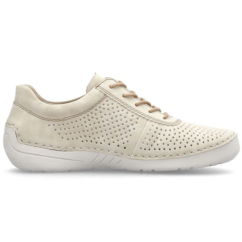 Rieker 52546-60 women's perforated leather shoes in beige Footwear Your Sports Performance