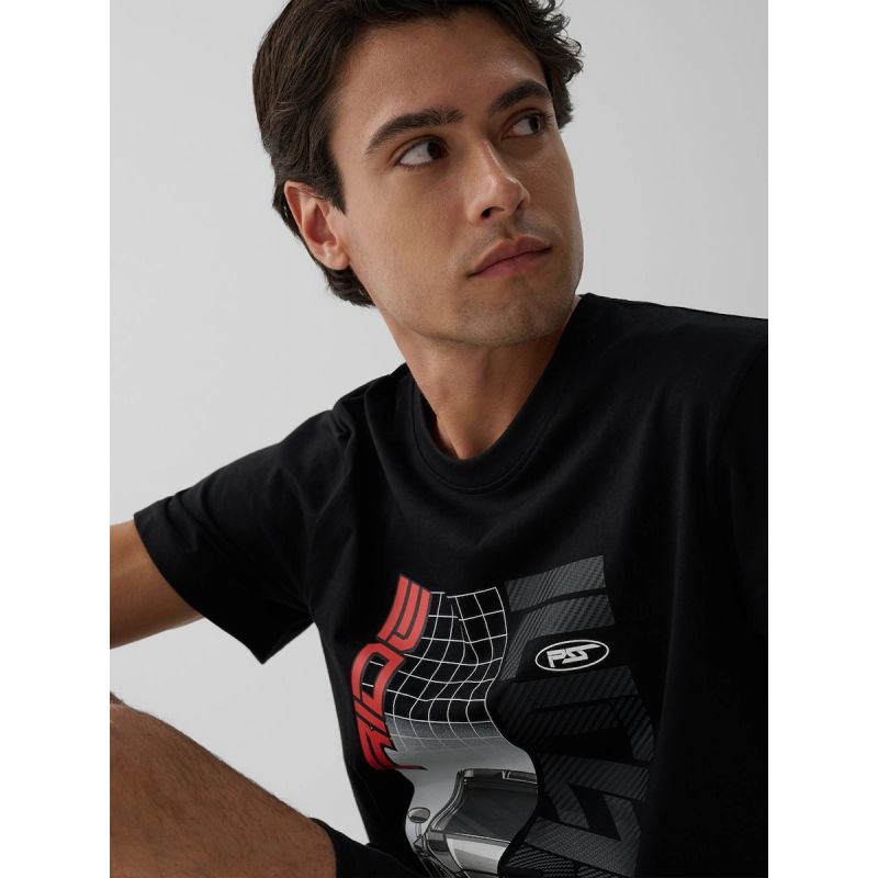 Men's regular printed T-shirt 4F 4FRAW26TTSHM4447-20S