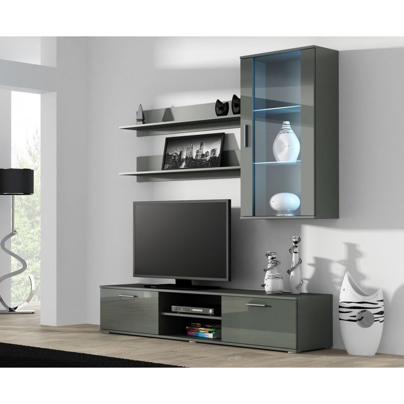 SOHO hanging display cabinet, gray/gray gloss Bufety i witryny/Bufety i witryny na drewnianej podstawie Your Sports Performance