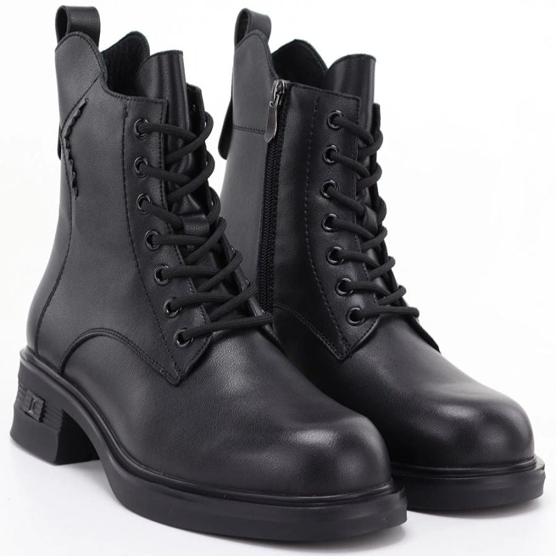 Vinceza 86444 Women’s Black Leather Ankle Boots