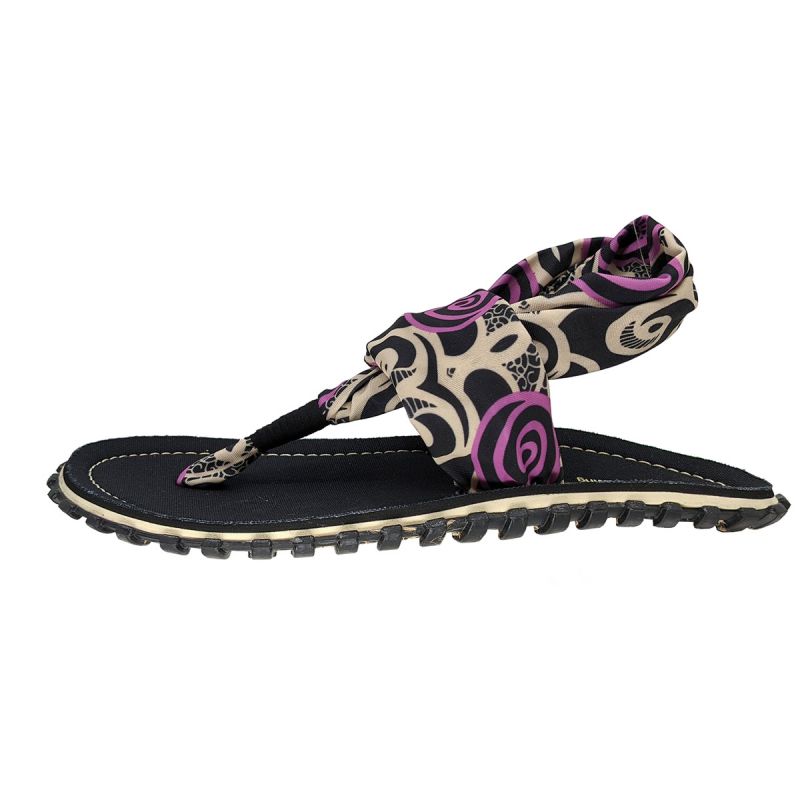 Gumbies - women's Slingback flip-flops - BLACK SWIRLS