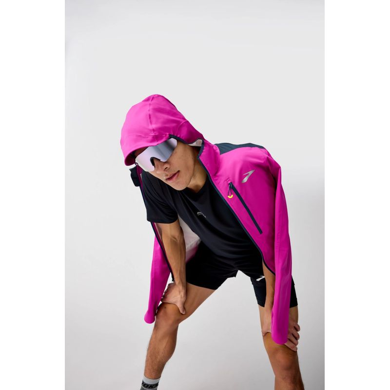 Men's High Point Waterproof Jacket 2 Pink Running Jacket Brooks/Kurtki Your Sports Performance