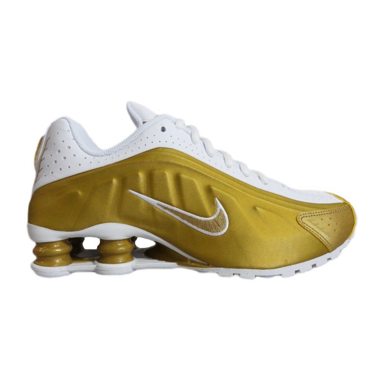 Nike Shox R4 Metallic Gold White (GS) Sports Shoes - CW2626-700 Nike