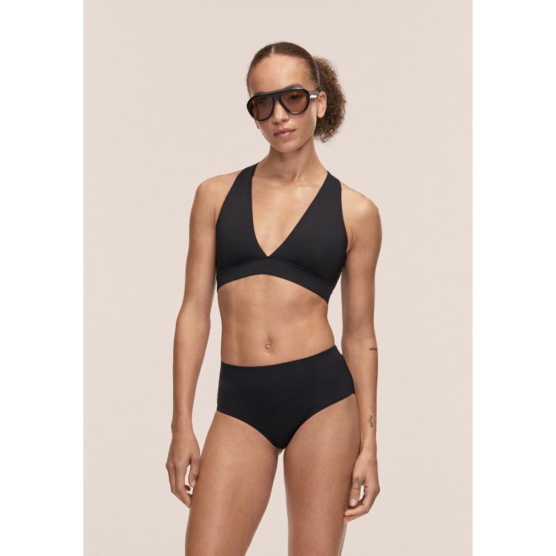 CASALL V-Neck Crossback Bikini Top Black
