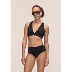 CASALL V-Neck Crossback Bikini Top Black