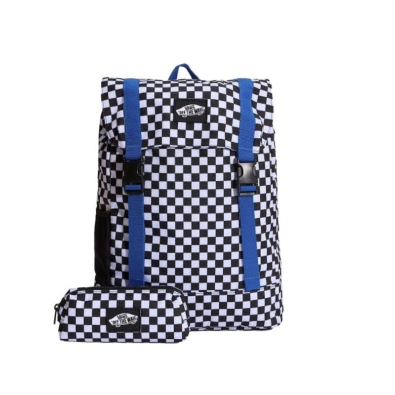 Vans Utility Backpack Checkerboard + Checkered Pencil Case - VN000PSFY281 Akcesoria i sprzęt koszykarski/Torby i plecaki Your Sports Performance
