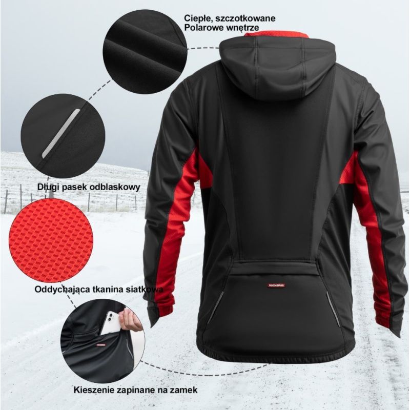 Rockbros Unisex Sports Winter Jacket Black XL Rockbros/Odzież Rowerowa/Kurtki Your Sports Performance