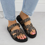 Women's beige leopard print flip-flops Vinceza 17401 Footwear Your Sports Performance