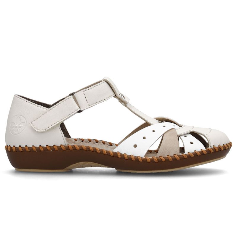 Rieker M1655-61 comfortable women's sandals with velcro closure and closed toes in beige To be categorized Your Sports Performance