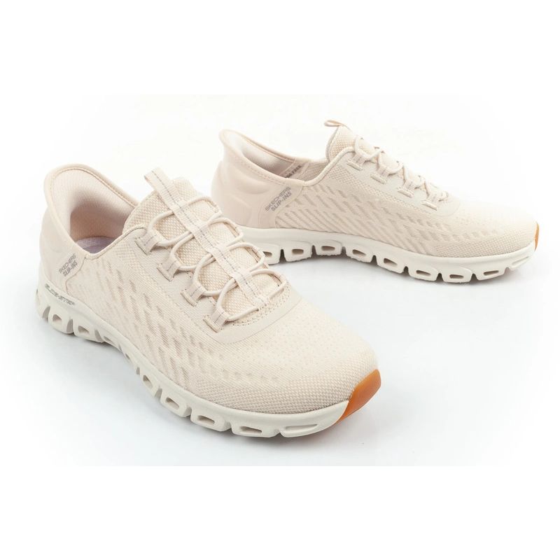Skechers Glide-Step women's sneakers comfortable ecru slip-ins