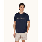 Paul&Shark Men's Cotton T-shirt Navy Blue and Gold 99311007-50E - Classic Cut, Logo