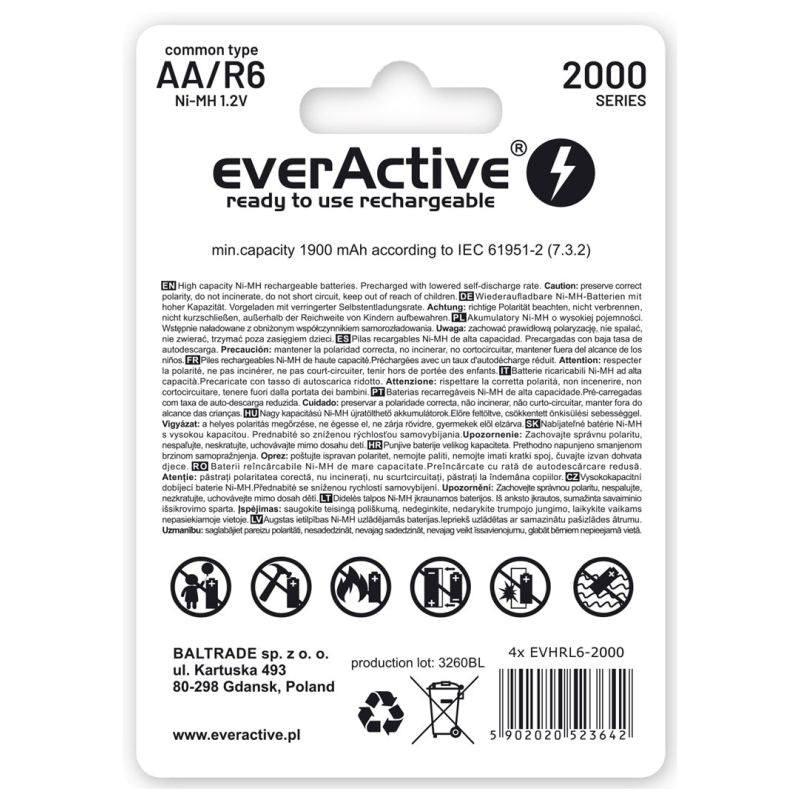 everActive EVHRL6-2000 battery pack (2000mAh ; Ni-MH) Baterie, akumulatorki i ładowarki/Akumulatorki Your Sports Performance