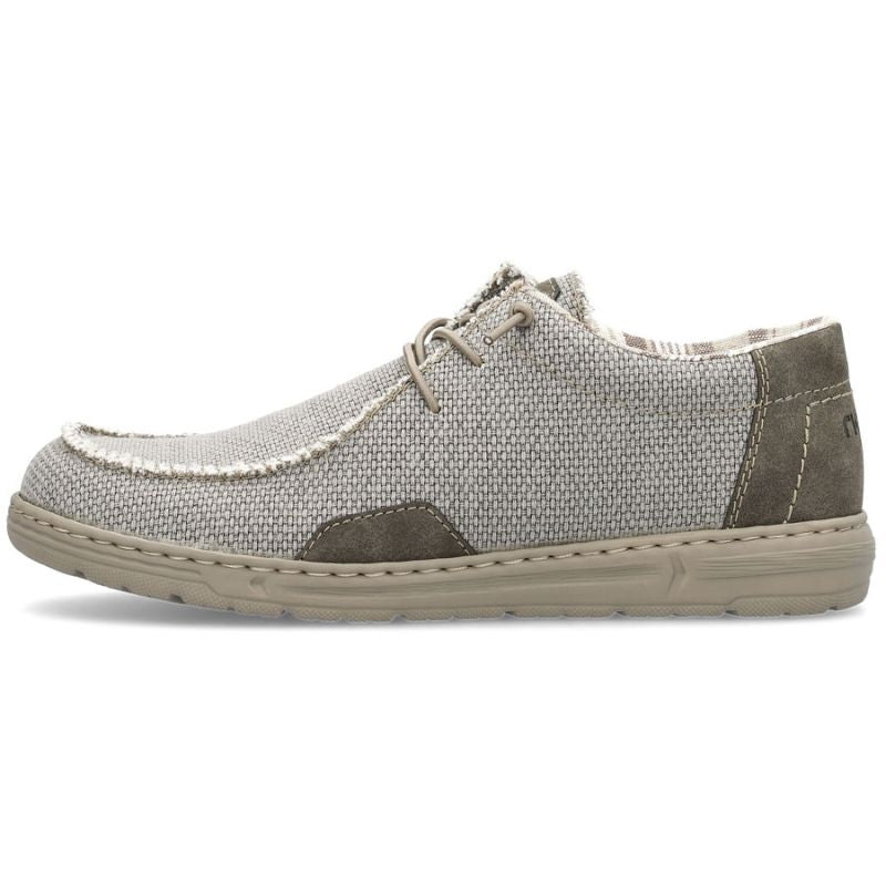 Men's lace-up loafers, gray, Rieker 08600-63 Rieker