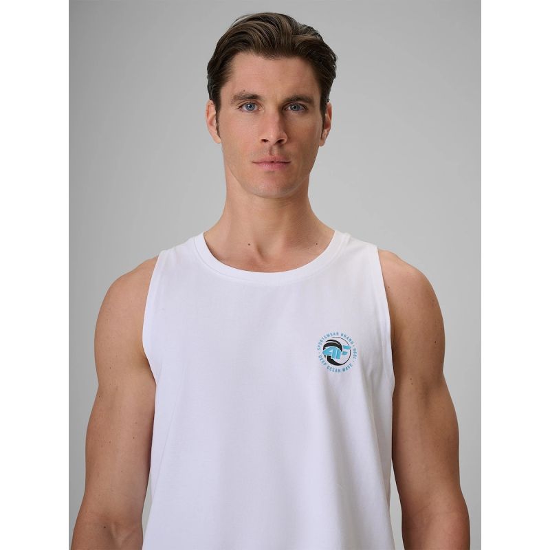 Men's regular sleeveless T-shirt with print 4F 4FRSS26TSLEM366-10S 4f