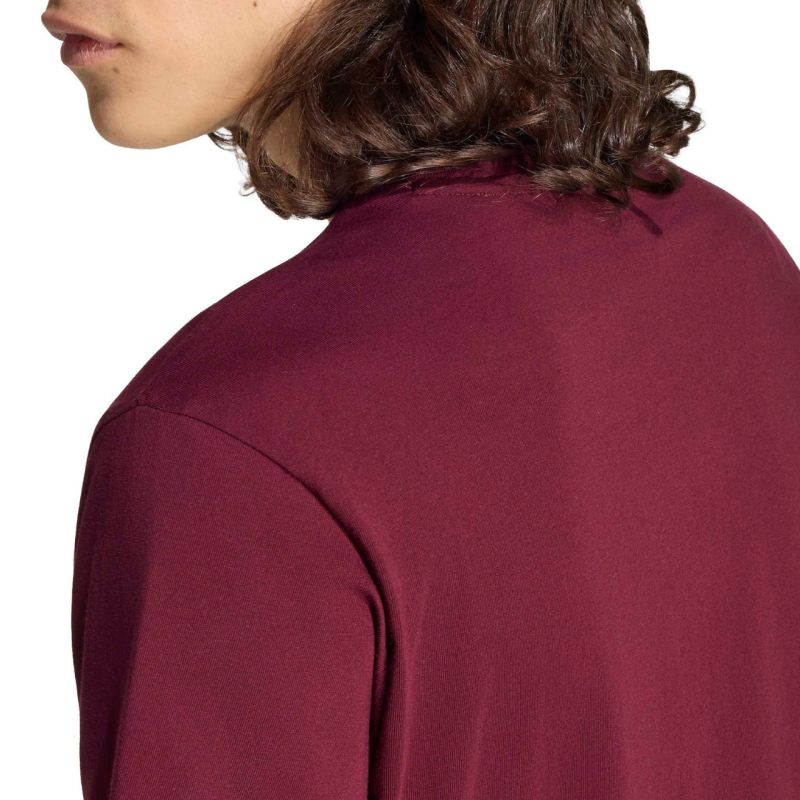 Men's adidas Essentials Small Logo Single Jersey Burgundy KF2403