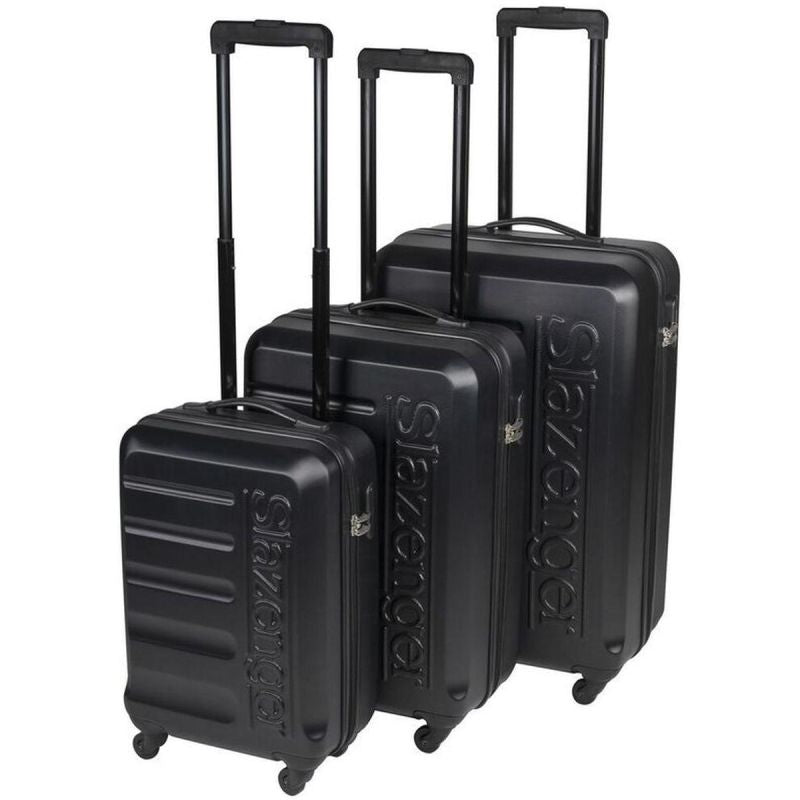SET OF 3 SUITCASE 18/22/26 INCHES BLACK SLAZENGER Accessories Your Sports Performance