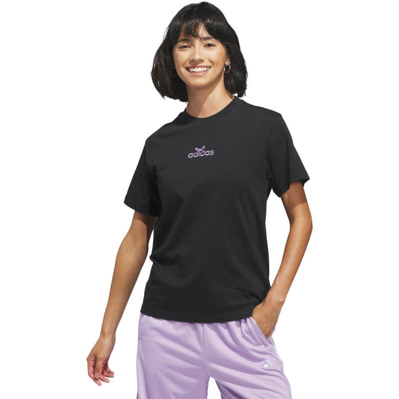 adidas Bow on Linear Logo Graphic Women's T-Shirt Black KB2400