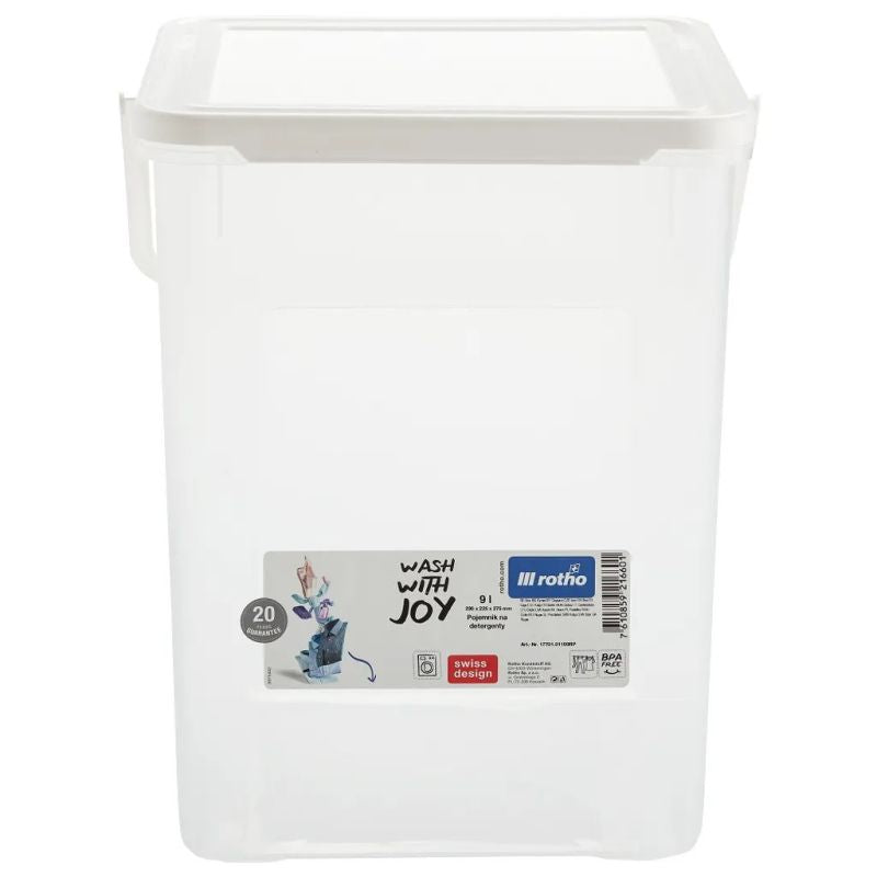 ROTHO Detergent Container 5kg 9L Transparent/White Dla zwierząt/Miski, pojemniki i poidełka (uniwersalne) Your Sports Performance