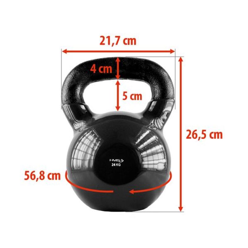 Kettelebell cast iron covered with vinyl black HMS KNV24 Accessories/Training equipment Your Sports Performance