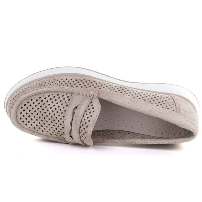 Women's openwork gray lords shoes Sergo Leone MK098H LEONE