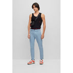 Hugo Boss men's slim-fit trousers in stretch cotton gabardine, light blue (50468314-451) In preparation Your Sports Performance