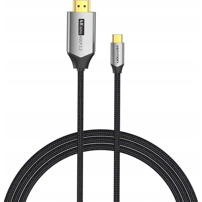 USB-C to HDMI Vention 4K@60Hz Braided Cable 2m Gray Kable i adaptery/Kable HDMI Your Sports Performance