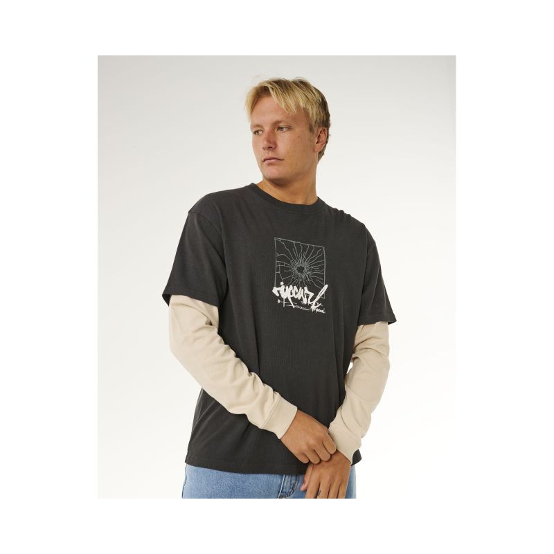RIP CURL Inner Visions Smashed L/S Tee Black