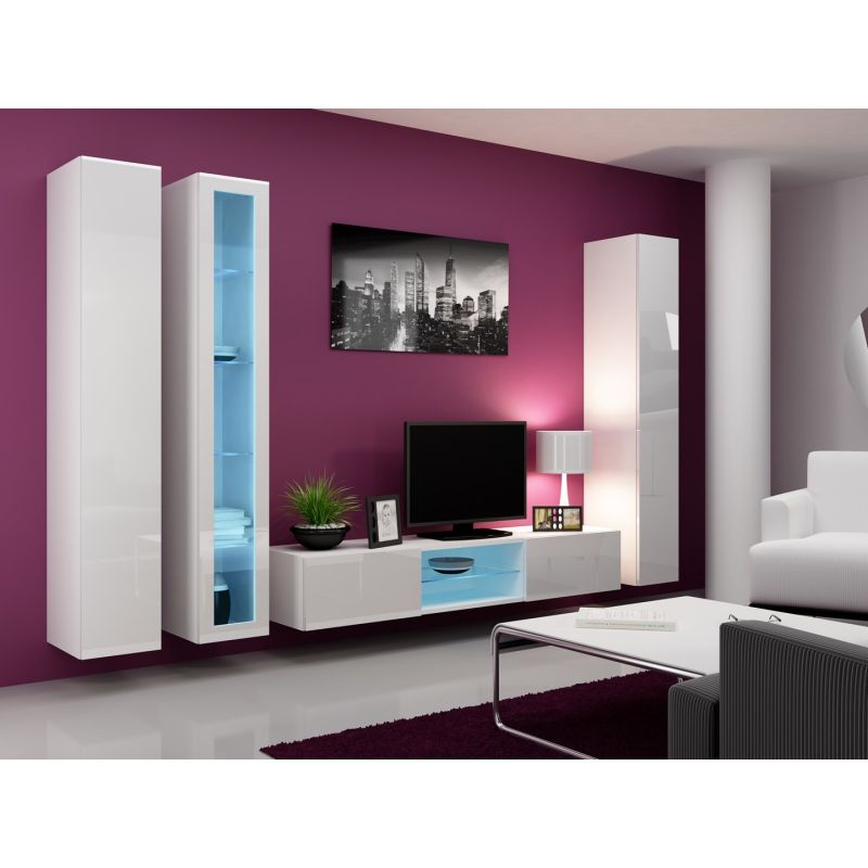 VIGO glass display cabinet '180' 180/40/30 white/white glazed Bufety i witryny/Bufety i witryny na drewnianej podstawie Your Sports Performance