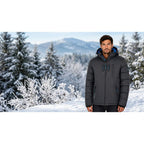Men’s Jacket Geographical Norway BEACHWOOD DGREY-BLUE DB MEN 068 BS4 (WU6633H/GN-DARK GREY)