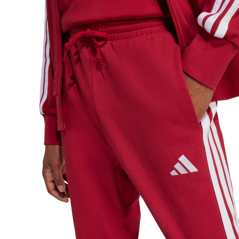 Men's adidas Essential 3-Stripes French Terry Burgundy Pants KR2702